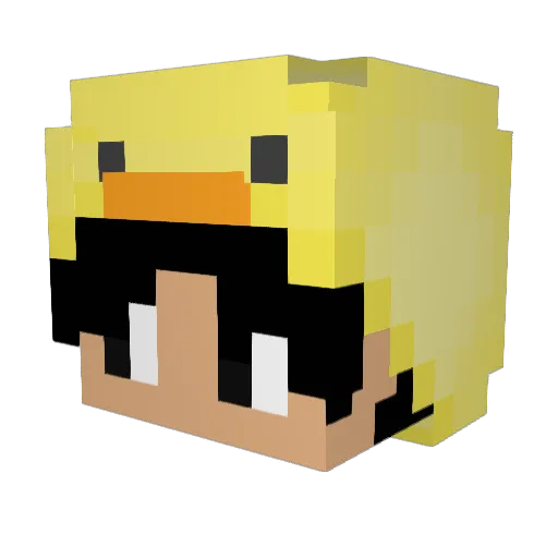 TIUTY Minecraft avatar head, 3D render