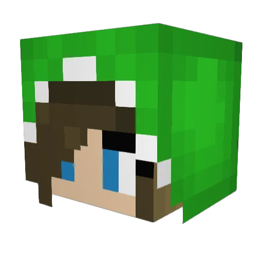TJ987612 Minecraft avatar head, 3D render
