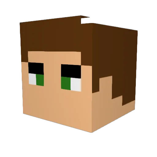 TJBeastly Minecraft avatar head, 3D render