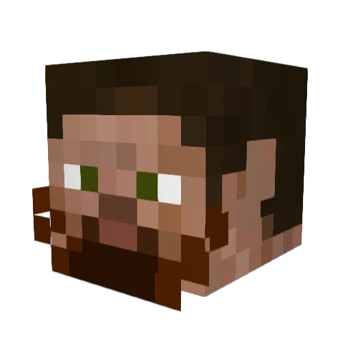 TJBox Minecraft avatar head, 3D render