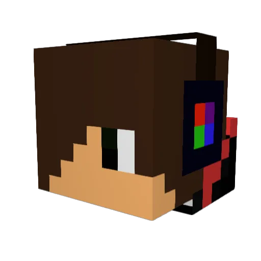 TJSNN Minecraft avatar head, 3D render
