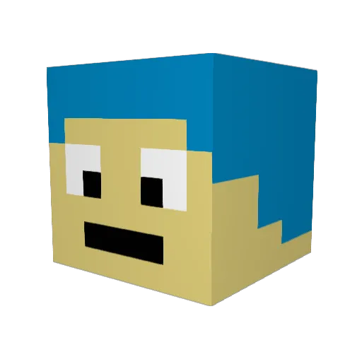 TKM26 Minecraft avatar head, 3D render