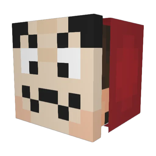 TKMXX Minecraft avatar head, 3D render