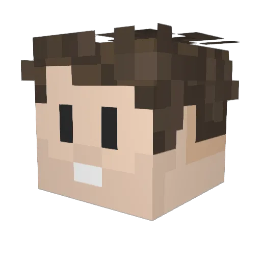 TLGMustard Minecraft avatar head, 3D render
