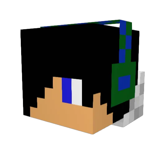 TM320 Minecraft avatar head, 3D render