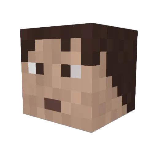 TM567 Minecraft avatar head, 3D render
