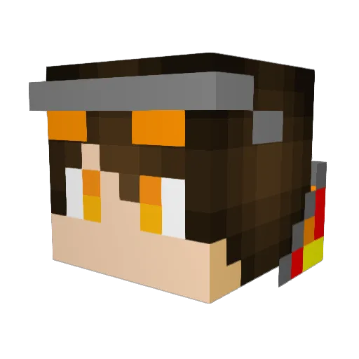 TM77YT Minecraft avatar head, 3D render