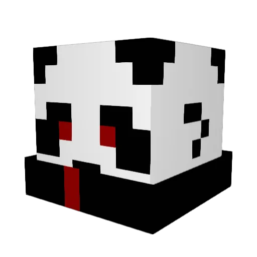 TMCPanda Minecraft avatar head, 3D render
