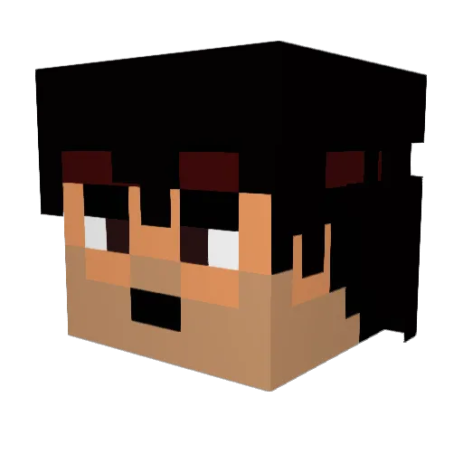 TMIXATK_13 Minecraft avatar head, 3D render