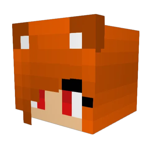 TMTRed Minecraft avatar head, 3D render