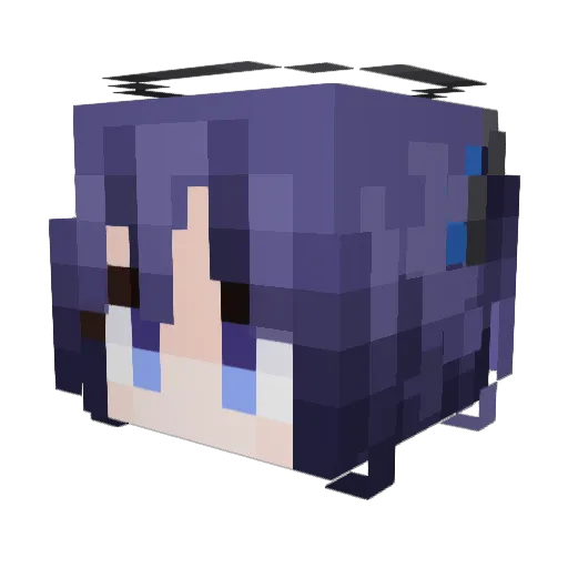 TM_Mizuki Minecraft avatar head, 3D render