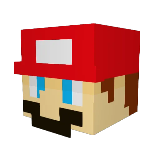TMarioT Minecraft avatar head, 3D render