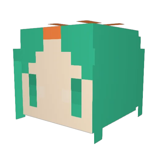 TNJii Minecraft avatar head, 3D render