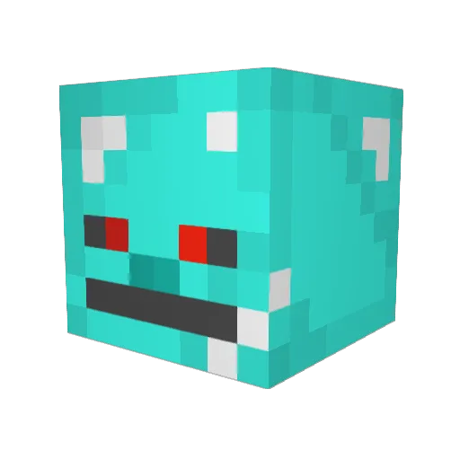 TNT123Q Minecraft avatar head, 3D render