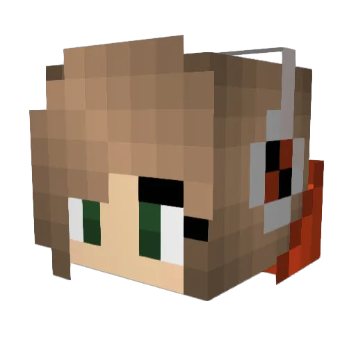 TNTKitty Minecraft avatar head, 3D render