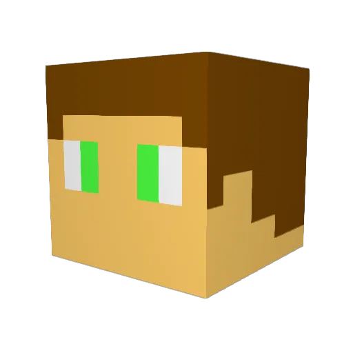 TNTPro Minecraft avatar head, 3D render
