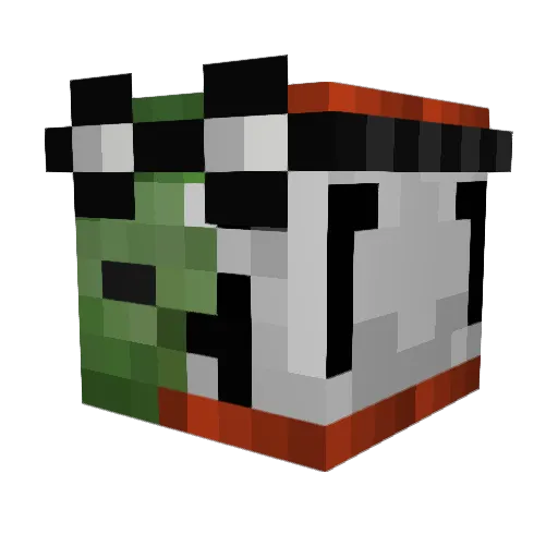 TNTZombie Minecraft avatar head, 3D render