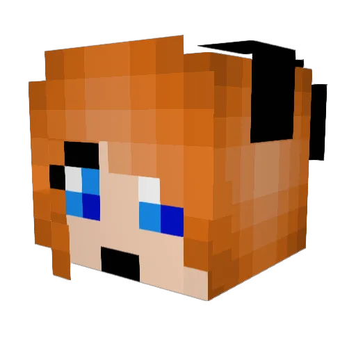TO1xy Minecraft avatar head, 3D render