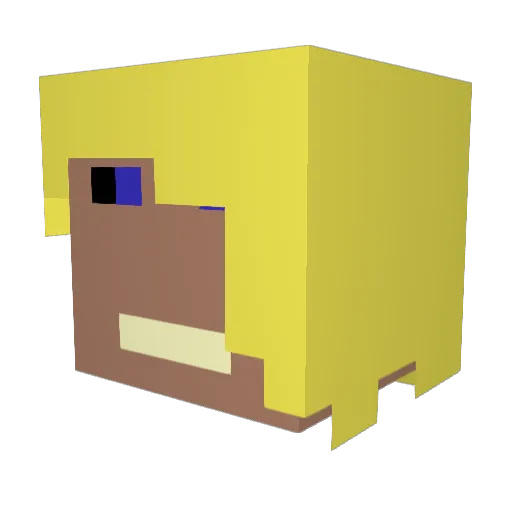 TOBOPGM Minecraft avatar head, 3D render