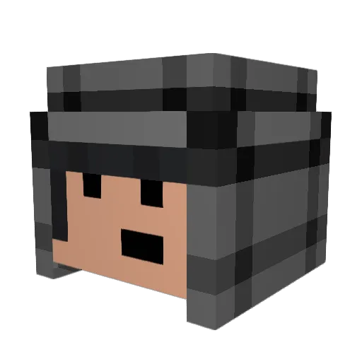TOMAO1 Minecraft avatar head, 3D render
