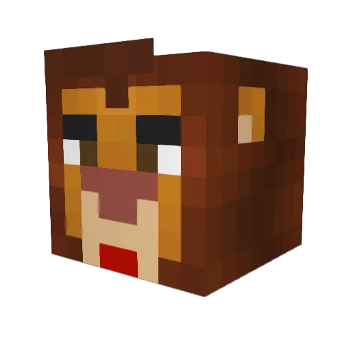 TOMOROCK Minecraft avatar head, 3D render