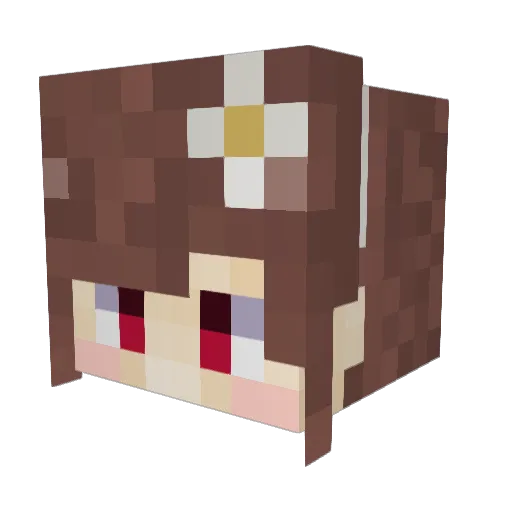 TONATSU Minecraft avatar head, 3D render