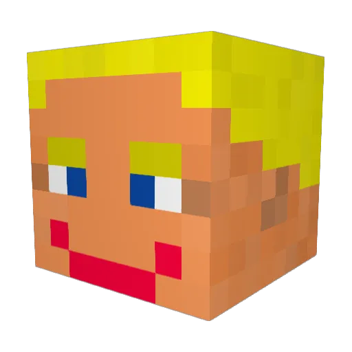 TOPKEK_187 Minecraft avatar head, 3D render