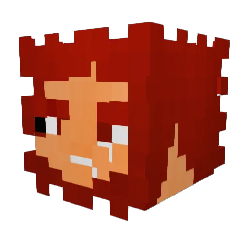 TORCH_18 Minecraft avatar head, 3D render