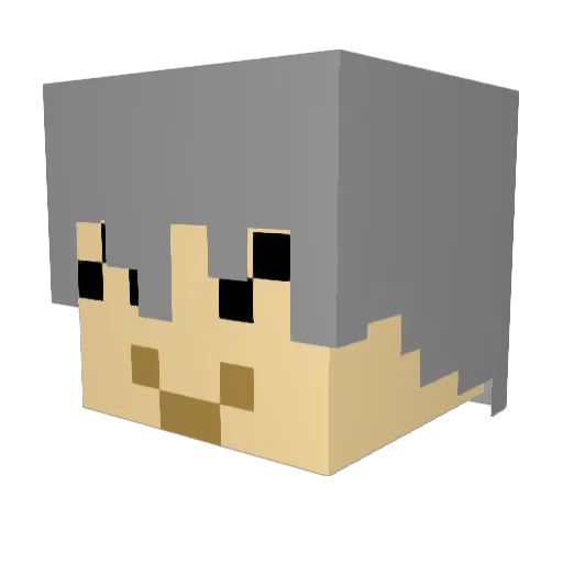 TOSHlROO Minecraft avatar head, 3D render