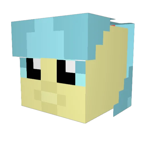 TOZISAKI Minecraft avatar head, 3D render