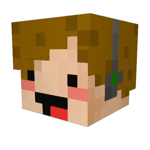 TOomodachi Minecraft avatar head, 3D render