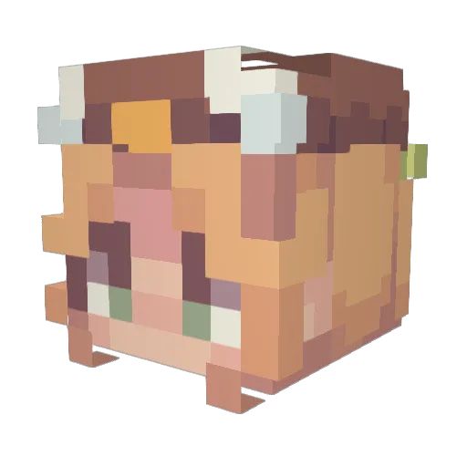 TPWK2626 Minecraft avatar head, 3D render
