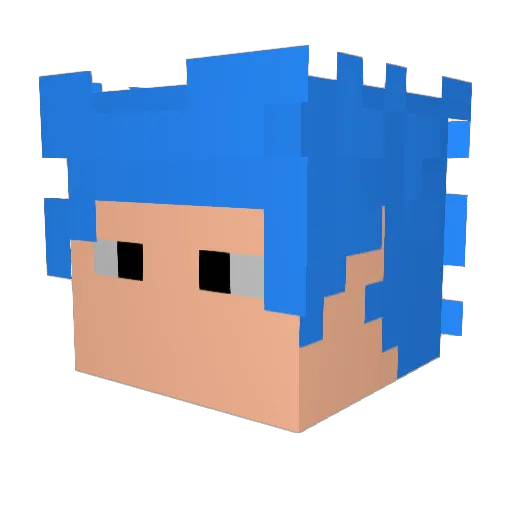 TPXXX Minecraft avatar head, 3D render