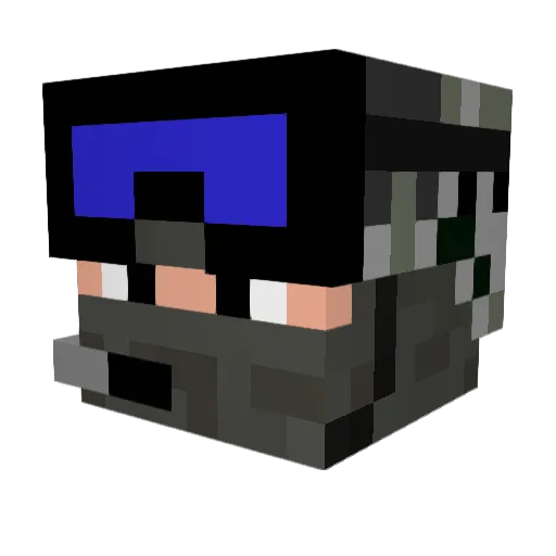 TP_FireFly Minecraft avatar head, 3D render