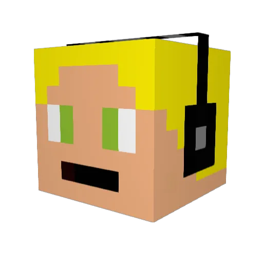 TPeas3740 Minecraft avatar head, 3D render