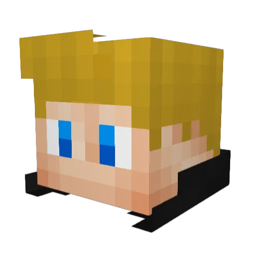 TQBIX Minecraft avatar head, 3D render