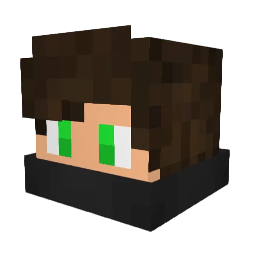 TRKirby Minecraft avatar head, 3D render
