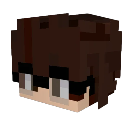 TRNoobCraft Minecraft avatar head, 3D render