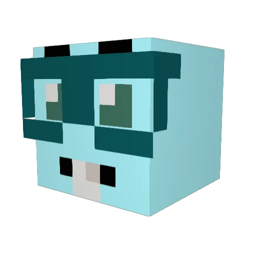 TROOLX Minecraft avatar head, 3D render