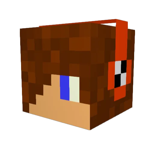 TRPilou Minecraft avatar head, 3D render