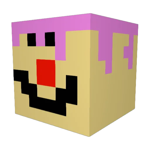 TRYACHER Minecraft avatar head, 3D render