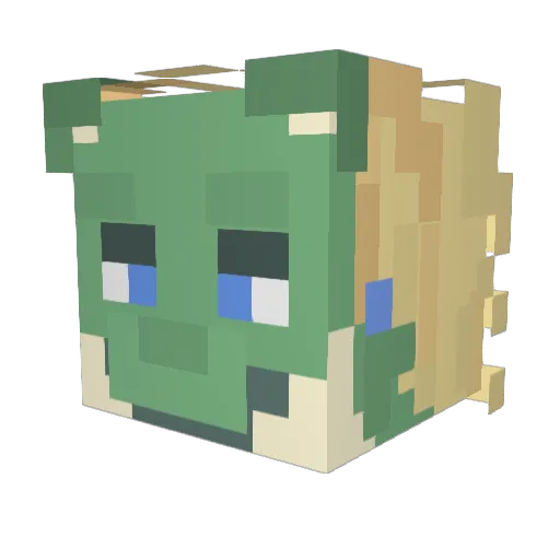 TRYch_VTuber Minecraft avatar head, 3D render
