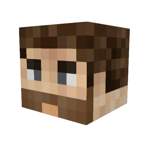 TRYubbe Minecraft avatar head, 3D render