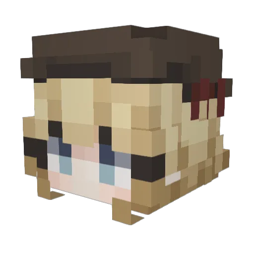 TTQ2 Minecraft avatar head, 3D render