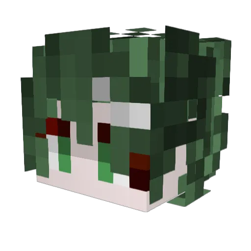 TTTTTomori Minecraft avatar head, 3D render