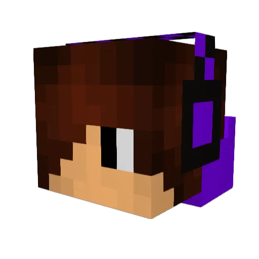 TTVKwispy Minecraft avatar head, 3D render