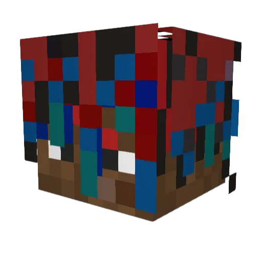 TTVOMIWV Minecraft avatar head, 3D render