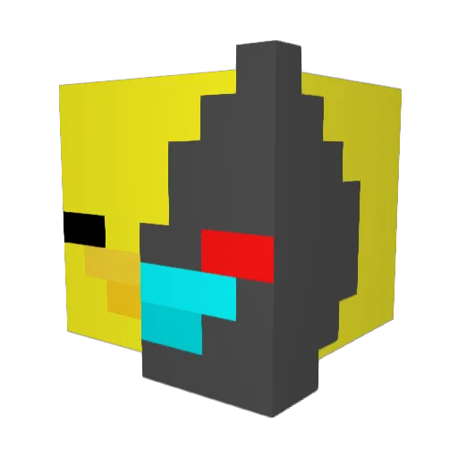 TTV_Luminous Minecraft avatar head, 3D render