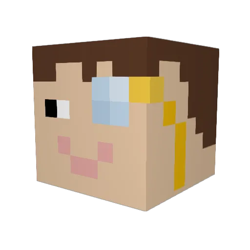 TTVyomua4 Minecraft avatar head, 3D render