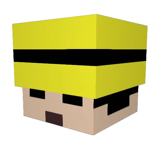 TTrot Minecraft avatar head, 3D render